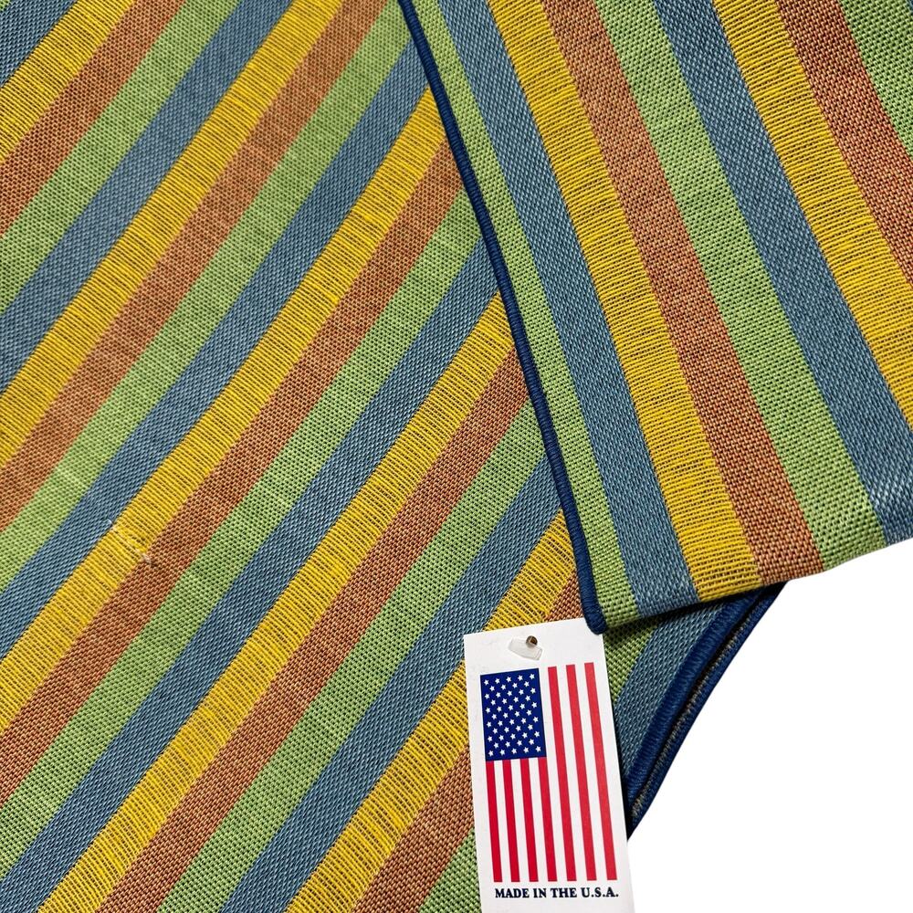 Beach Fun Table Runner Tropical Decor Tapestry Tent Stripe Made in USA 72" NWT